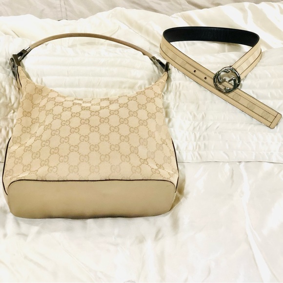 Gucci beige logo monogram belt - Picture 5 of 16